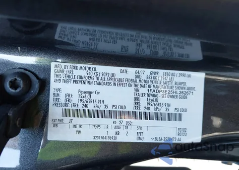 2017 Ford Focus S from USA, damaged, VIN 1FADP3E25HL262671